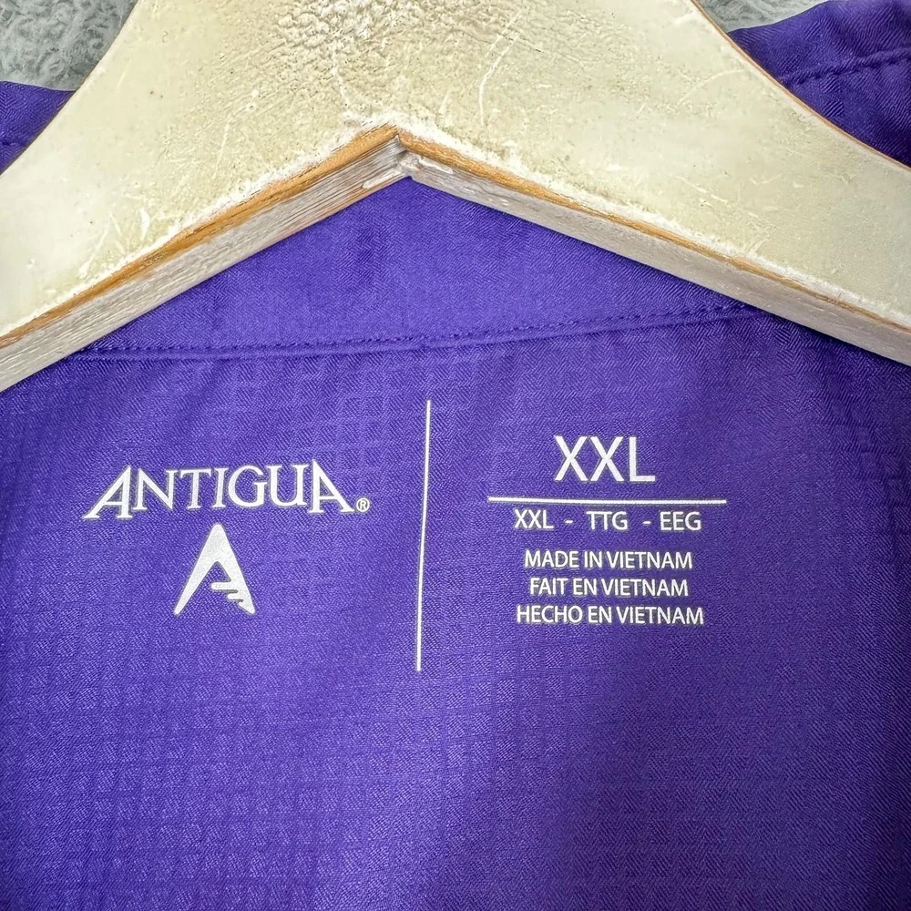 East Carolina‎ Pirates Shirt Mens 2XL Purple NCAA Football Antigua Fishing Guide